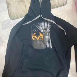 Realtree Black and Orange Sweater with Antler Design